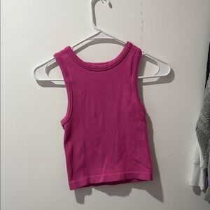 Women's Fuchsia Tank Top - Classic Ribbed Crop